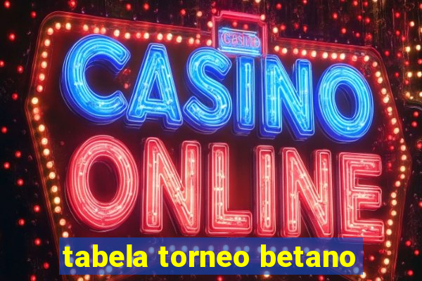 tabela torneo betano